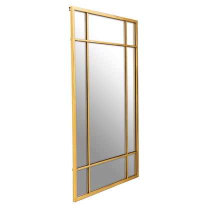 Brushed Gold Windowpane Wall Mirror, 140 x 90 cm - product image 1