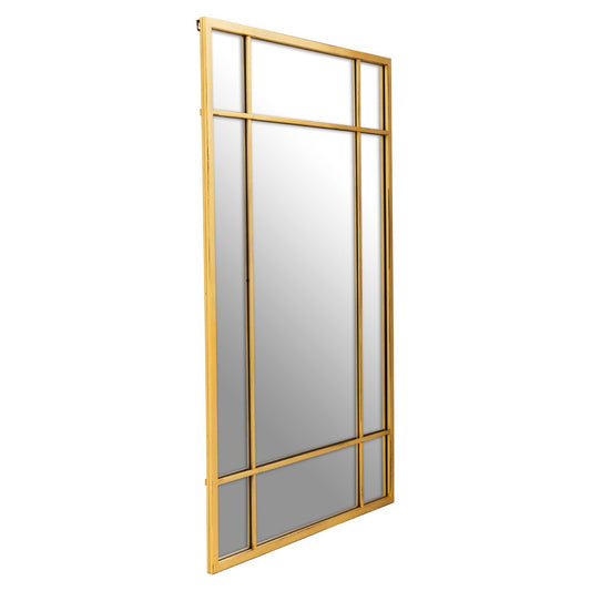 Brushed Gold Windowpane Wall Mirror, 140 x 90 cm - product image 1