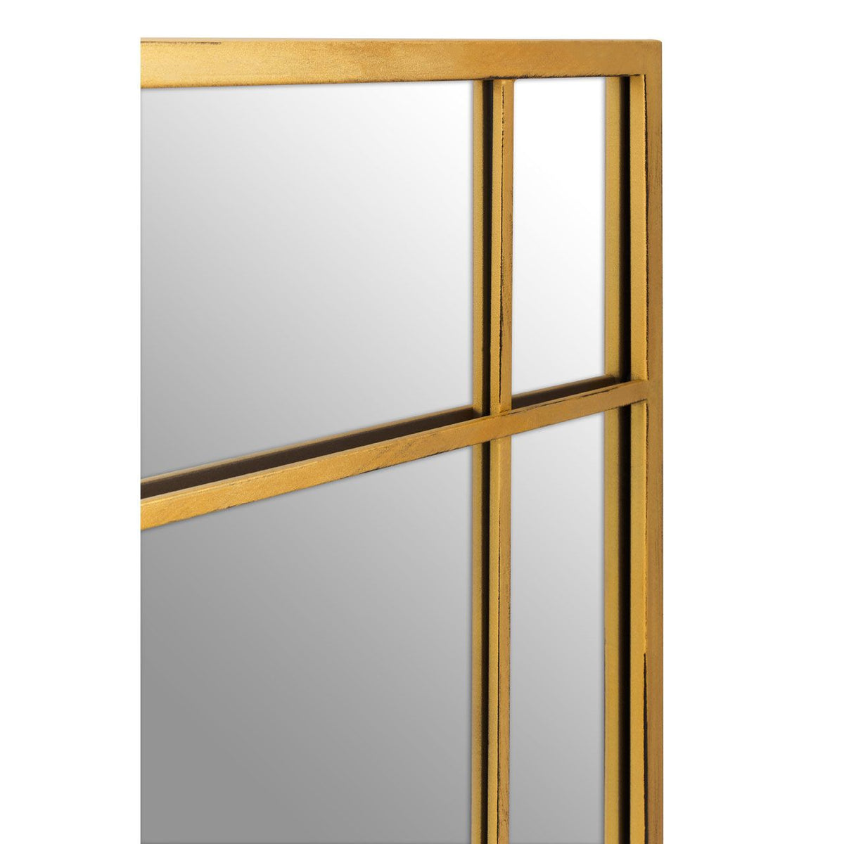 Brushed Gold Windowpane Wall Mirror, 140 x 90 cm - product image 4