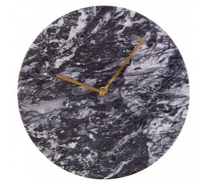 Natural Marble-Face Round Wall Clock with Brass-Tone Hands, 30 cm - product image 2