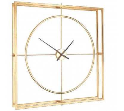 Gold Geometric Square Metal Wall Clock, 105 cm - product image 1