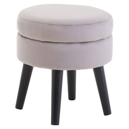 Mink Velvet Stool with Black Legs - product image 2