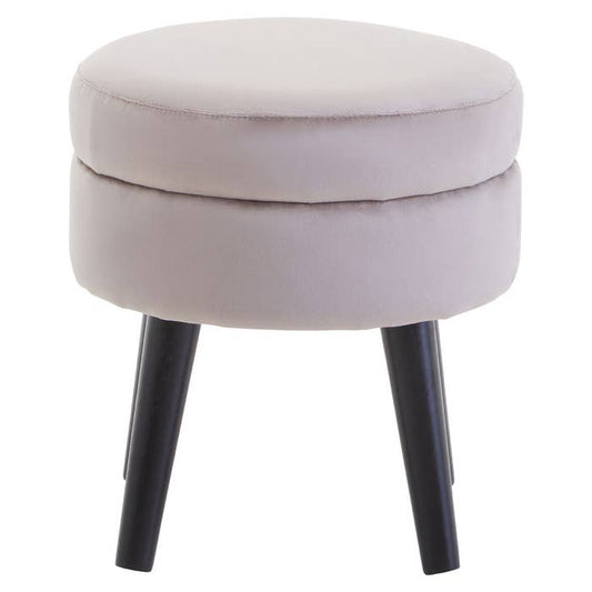 Mink Velvet Stool with Black Legs - product image 1