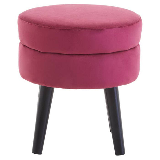 Wine Velvet Stool with Black Legs - product image 1