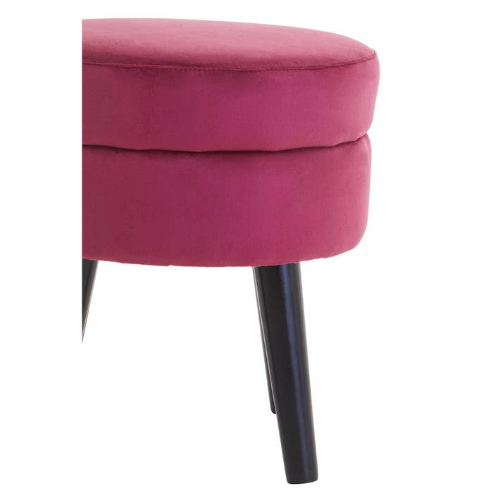 Wine Velvet Stool with Black Legs - product image 3