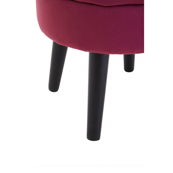 Wine Velvet Stool with Black Legs - product image 5