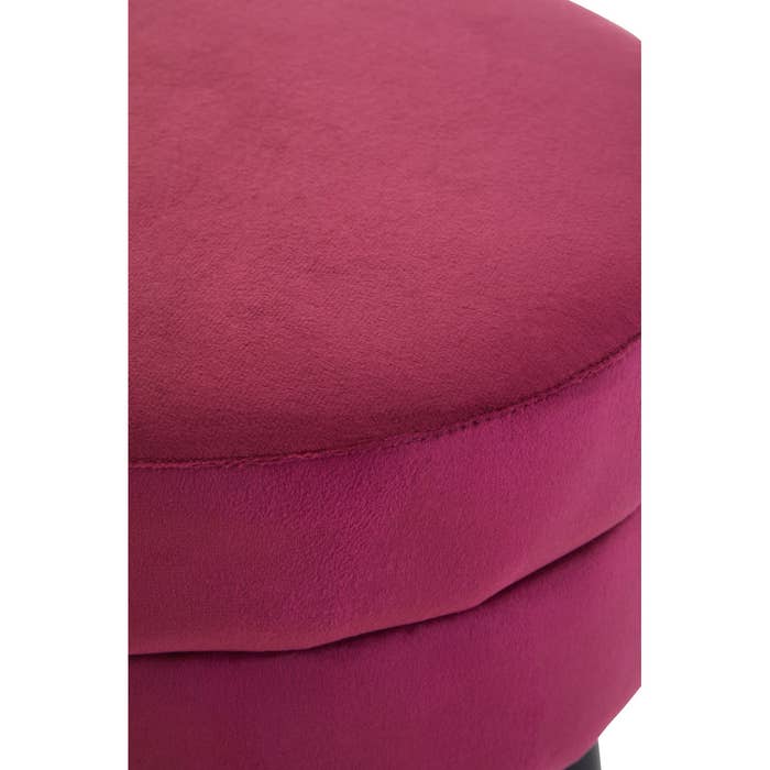 Wine Velvet Stool with Black Legs - product image 6