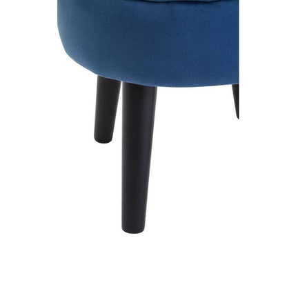 Midnight Blue Velvet Stool with Black Legs - product image 5