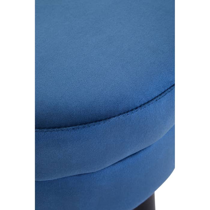 Midnight Blue Velvet Stool with Black Legs - product image 6