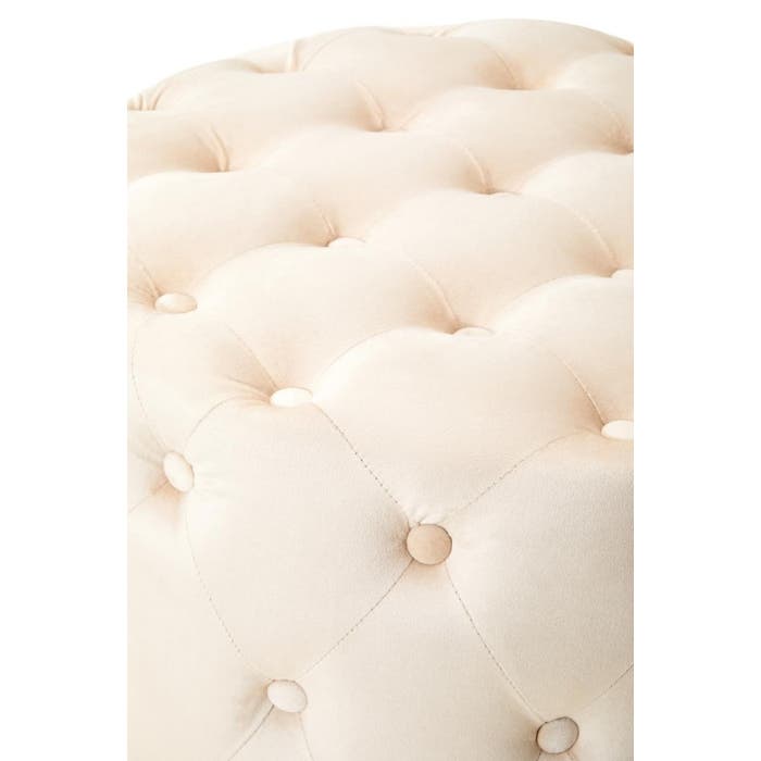 Stone Velvet Tufted Stool with Matte Gold Base - product image 3