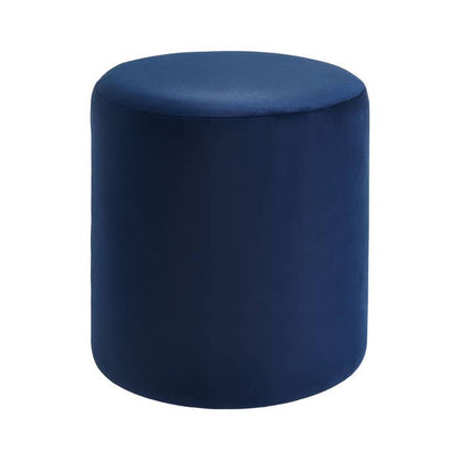 Midnight Blue Round Velvet Footstool - product image 3