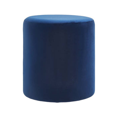 Midnight Blue Round Velvet Footstool - product image 2
