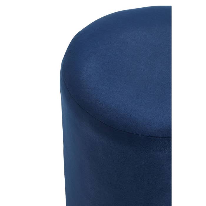 Midnight Blue Round Velvet Footstool - product image 4