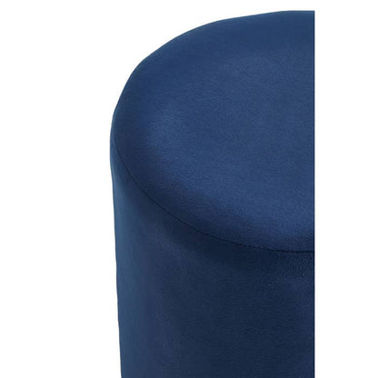 Midnight Blue Round Velvet Footstool - product image 4