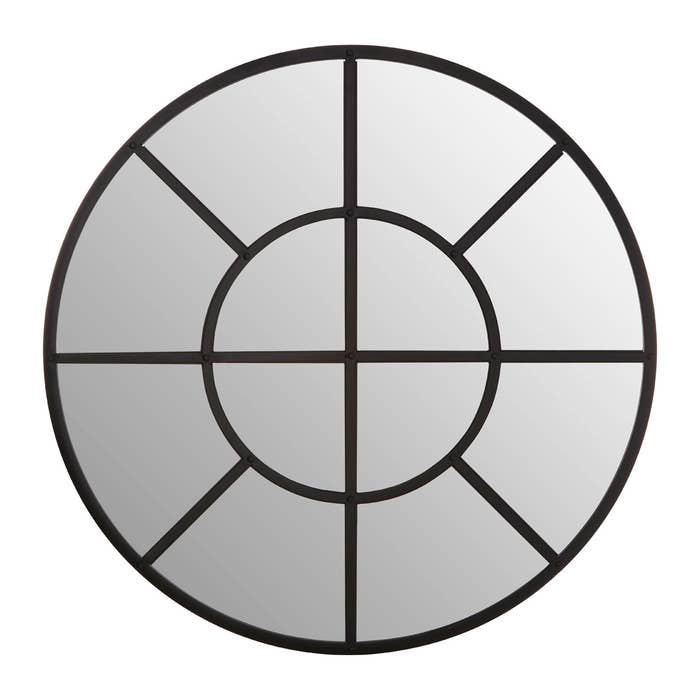Black Round Decorative Wall Mirror, 91 cm - product image 1