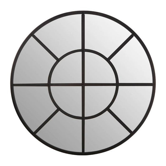 Black Round Decorative Wall Mirror, 91 cm - product image 1