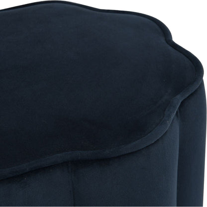 Royal Blue Velvet Scallop Footstool - product image 5