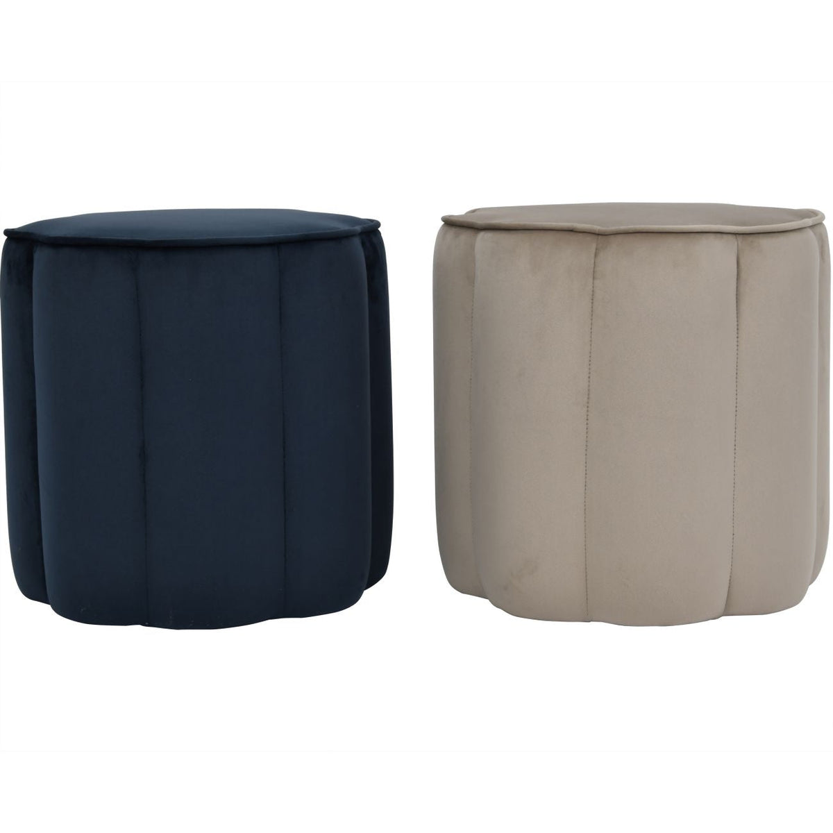 Royal Blue Velvet Scallop Footstool - product image 8
