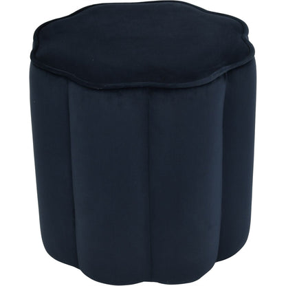 Scallop Footstool in Royal Blue Velvet
