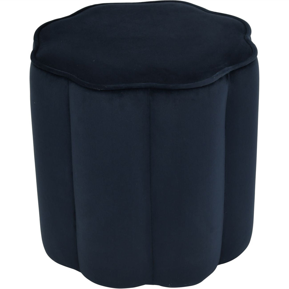 Royal Blue Velvet Scallop Footstool - product image 1