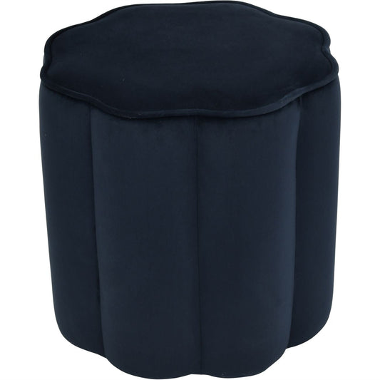 Royal Blue Velvet Scallop Footstool - product image 1