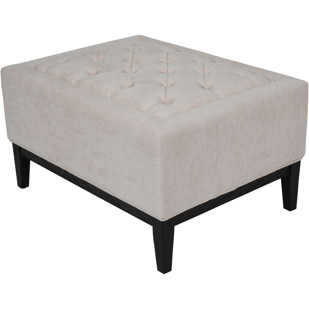 Ivory Button-Tufted Upholstered Stool, 81 x 61 cm - product image 2