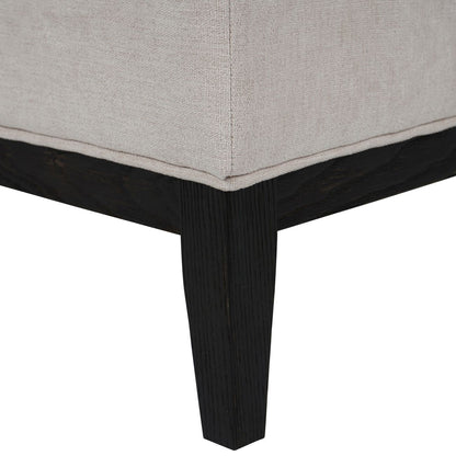 Ivory Button-Tufted Upholstered Stool, 81 x 61 cm - product image 4