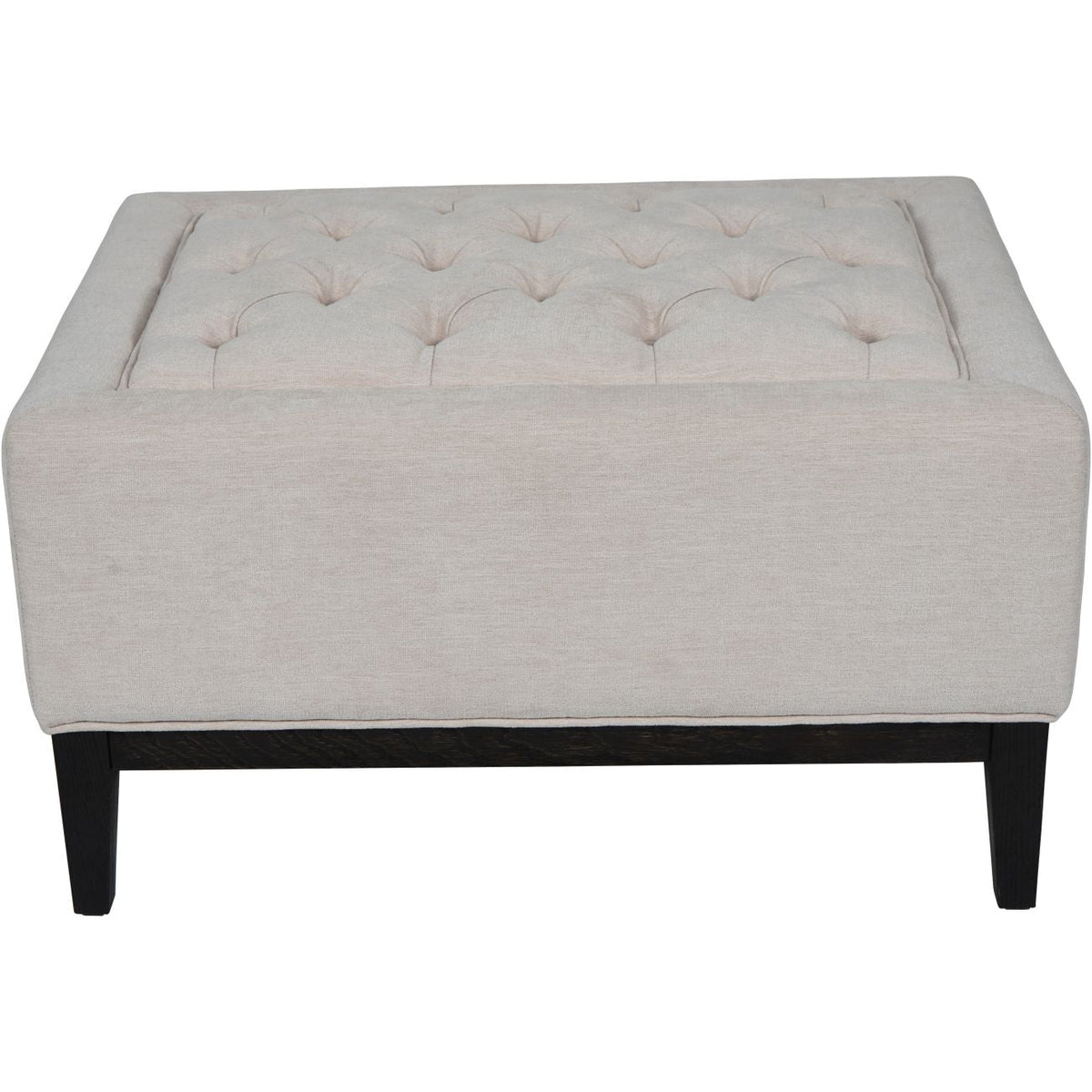 Ivory Button-Tufted Upholstered Stool, 81 x 61 cm - product image 1