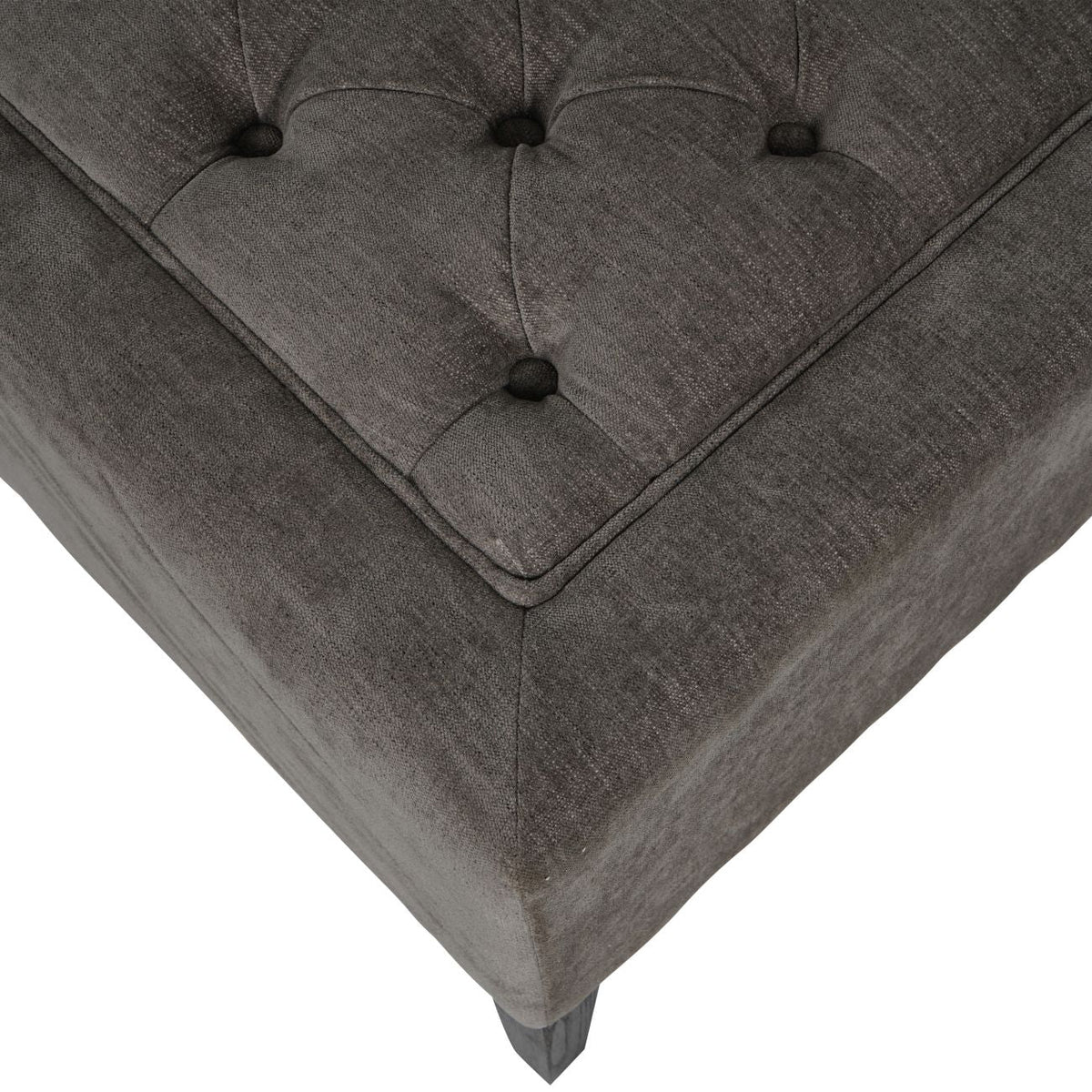 Warm Grey Button-Tufted Upholstered Stool, 81 x 61 cm - product image 4