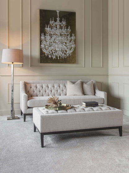 Ivory XL Button-Tufted Ottoman, 140 x 75 cm - product image 2