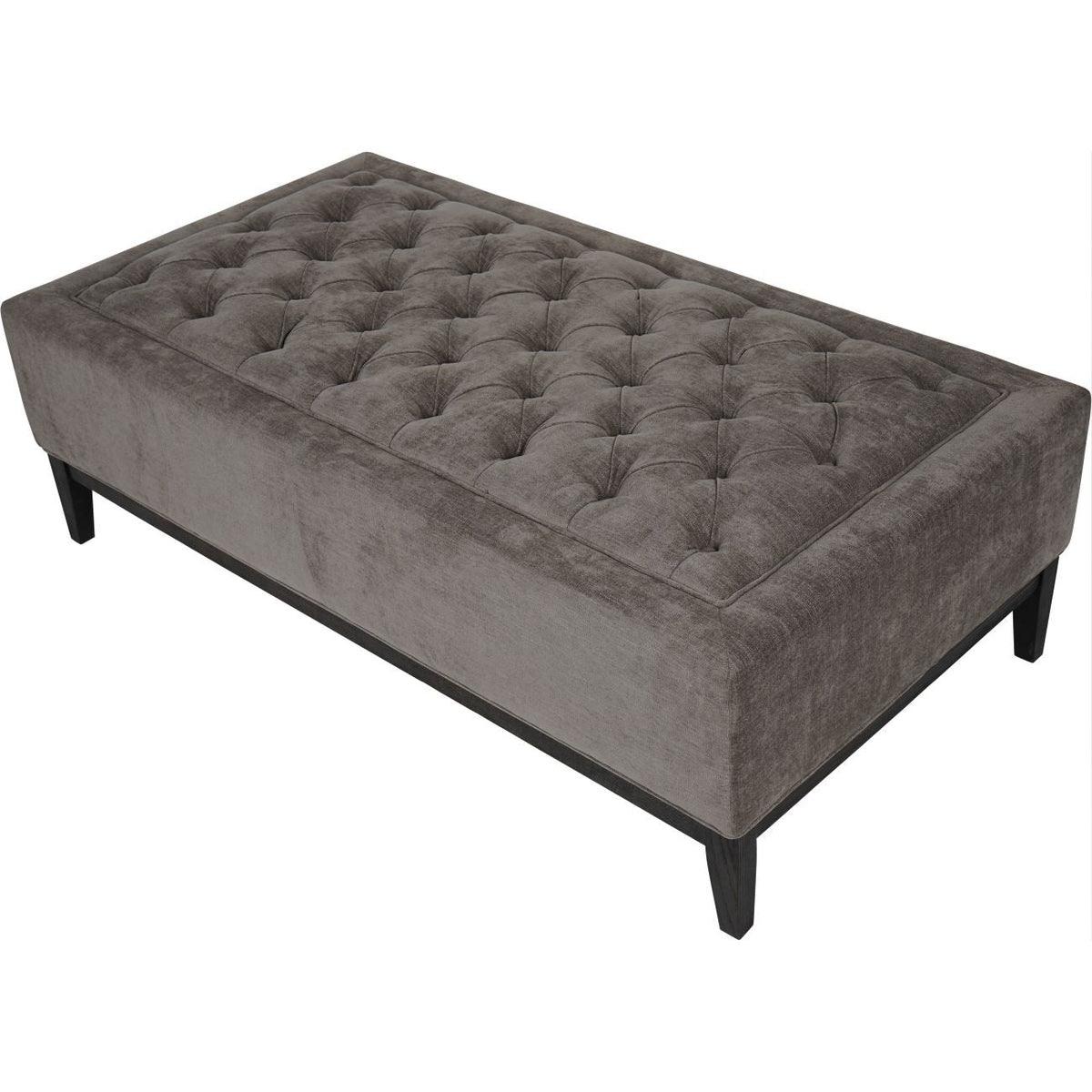 Warm Grey XL Button-Tufted Ottoman, 140 x 75 cm - product image 3