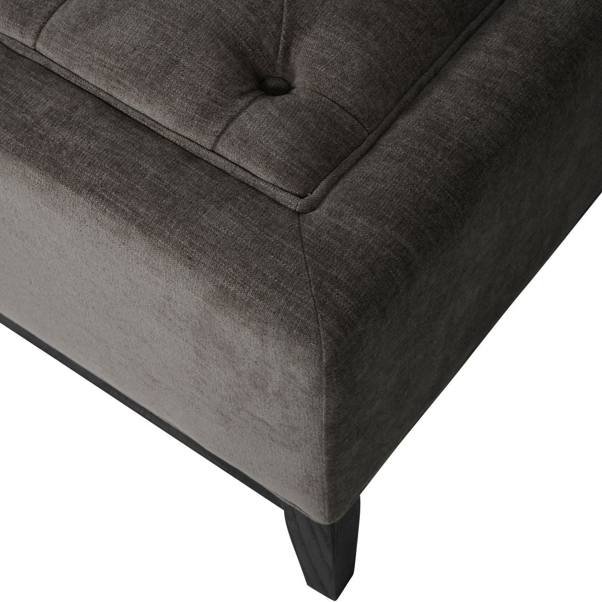 Theodore Buttoned XL Ottoman in Warm Grey Fabric 140x76cm