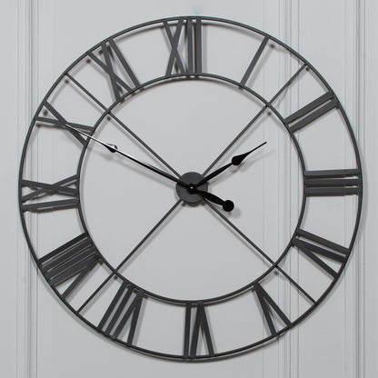 Extra-Large Black Roman Numeral Wall Clock, 110 cm - product image 1