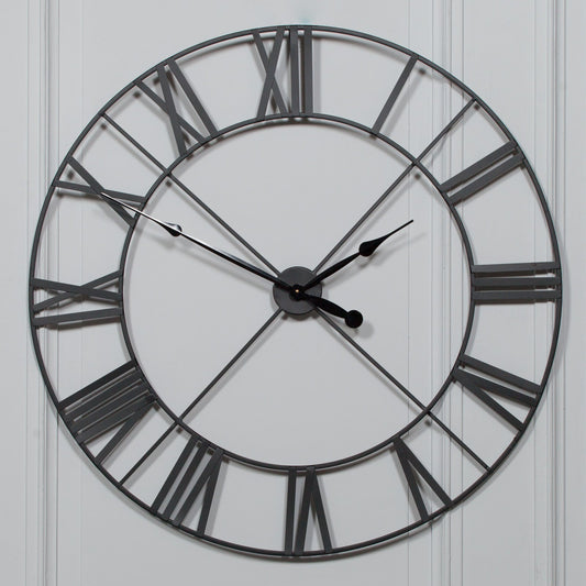 Extra-Large Black Roman Numeral Wall Clock, 110 cm - product image 1