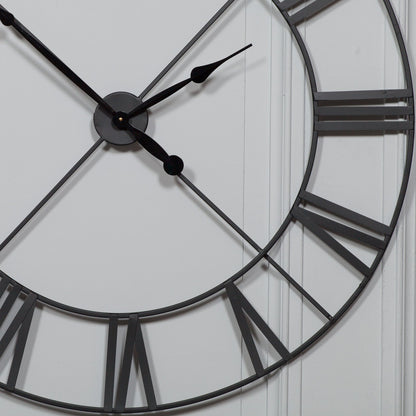Extra-Large Black Roman Numeral Wall Clock, 110 cm - product image 2