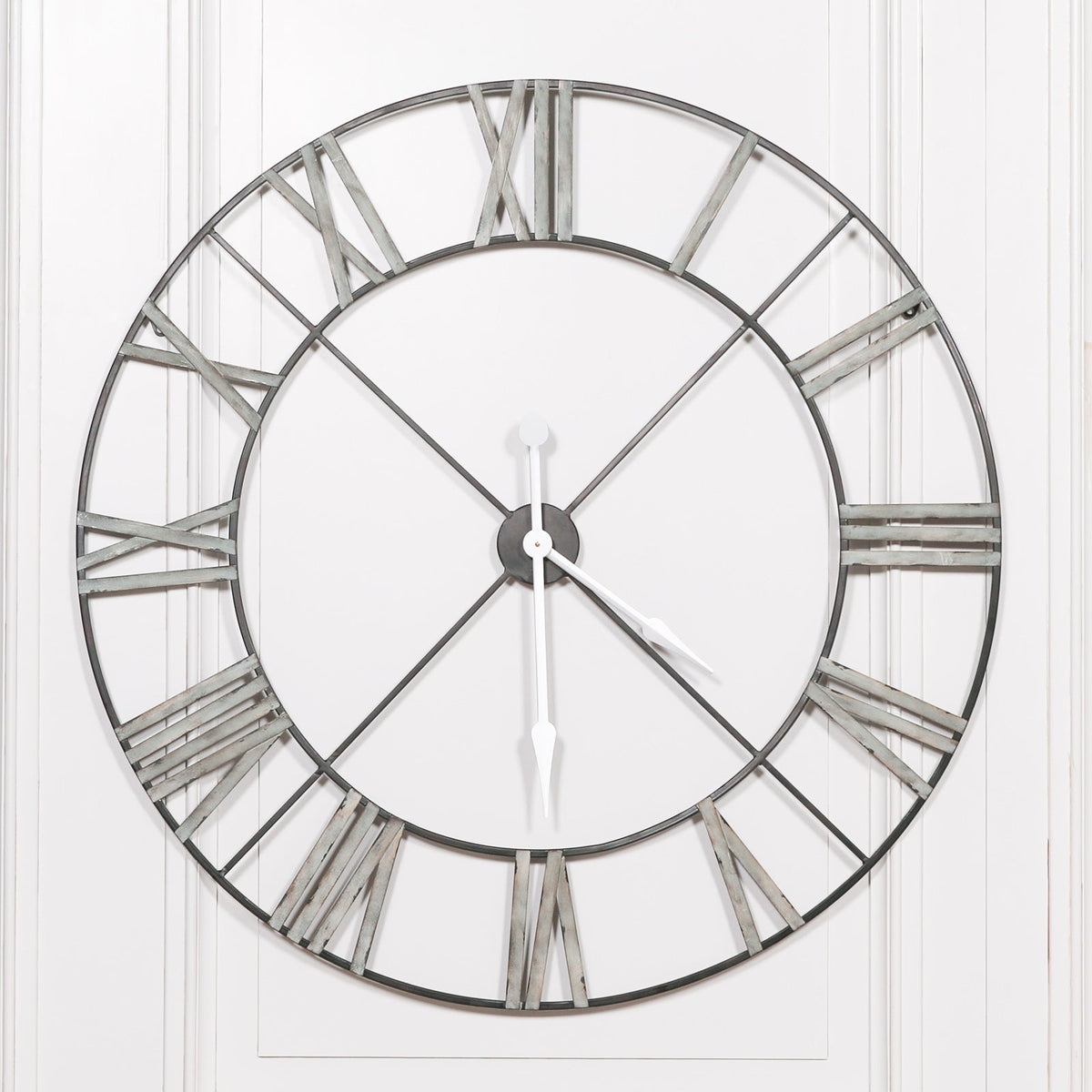Extra-Large Vintage Black Metal Wall Clock, 110 cm - product image 1
