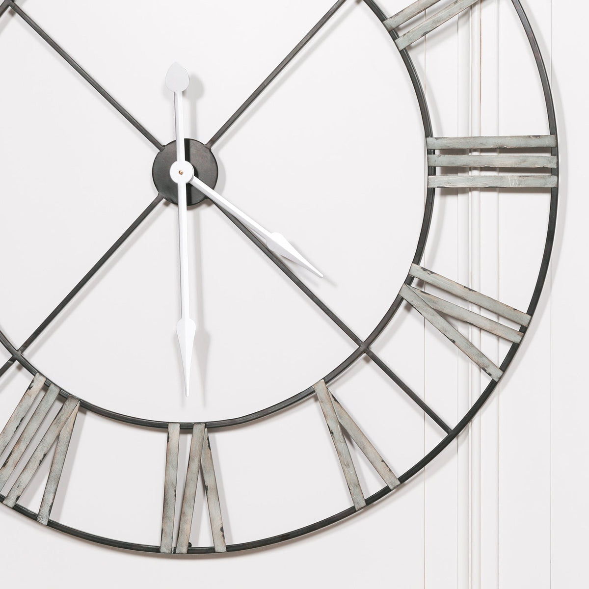 Extra-Large Vintage Black Metal Wall Clock, 110 cm - product image 3