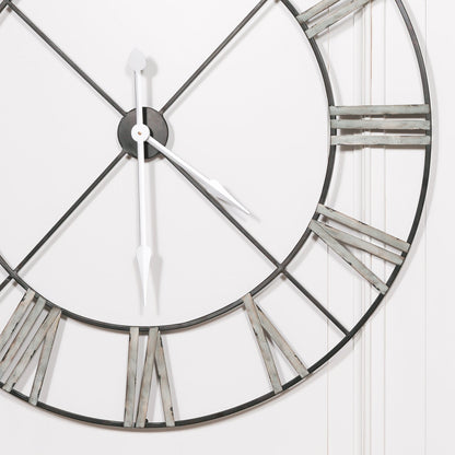 Extra-Large Vintage Black Metal Wall Clock, 110 cm - product image 3