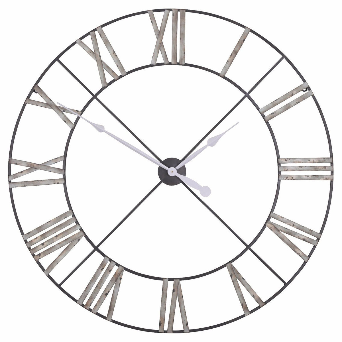Extra-Large Vintage Black Metal Wall Clock, 110 cm - product image 4
