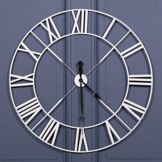 Distressed Off-White Twist-Frame Wall Clock, 110 cm - product image 1