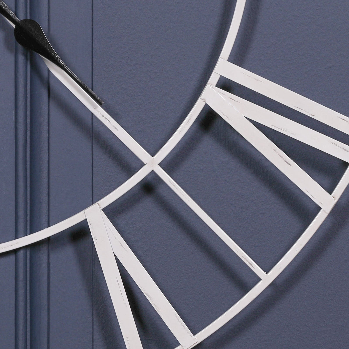 Distressed Off-White Twist-Frame Wall Clock, 110 cm - product image 2