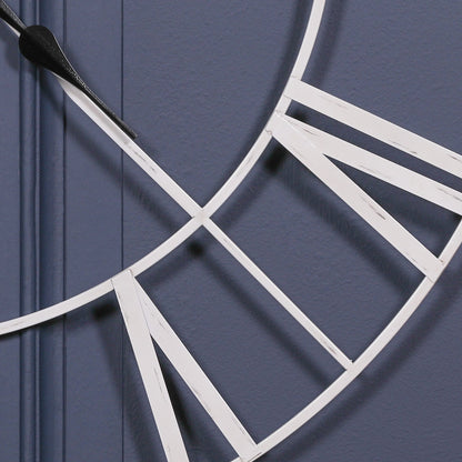 Distressed Off-White Twist-Frame Wall Clock, 110 cm - product image 2