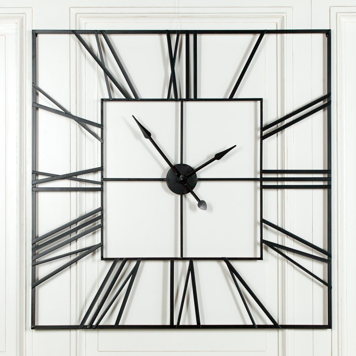 Extra-Large Black Square Metal Wall Clock, 120 cm - product image 1
