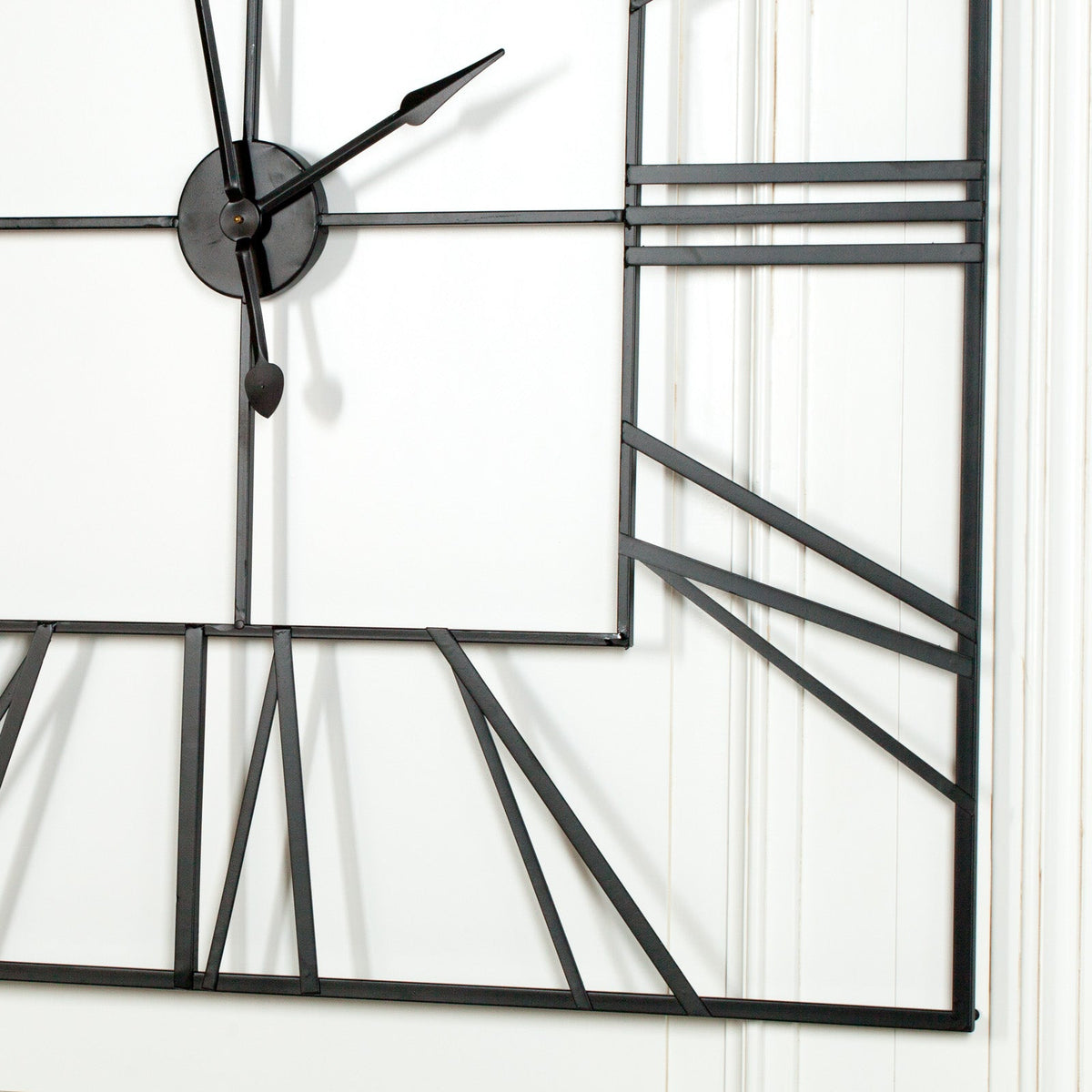 Extra-Large Black Square Metal Wall Clock, 120 cm - product image 2