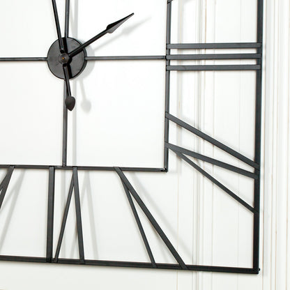Extra-Large Black Square Metal Wall Clock, 120 cm - product image 2