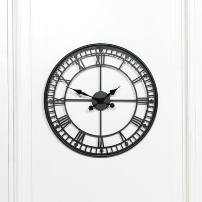 Black Open-Frame Metal Wall Clock, 55 cm - product image 2
