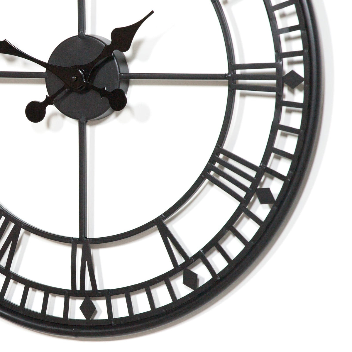 Black Open-Frame Metal Wall Clock, 55 cm - product image 3