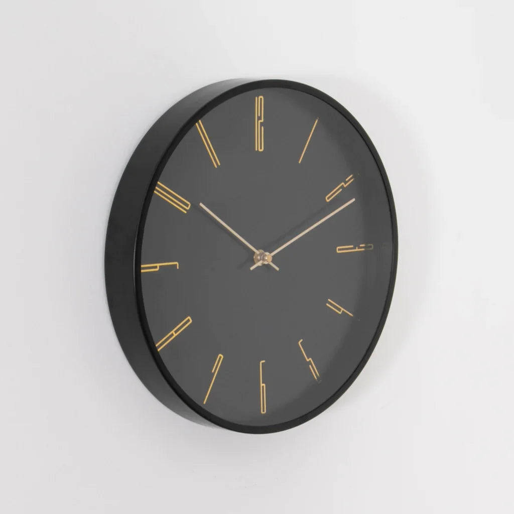 Modern Black Analog Wall Clock, 12-Inch - product image 1