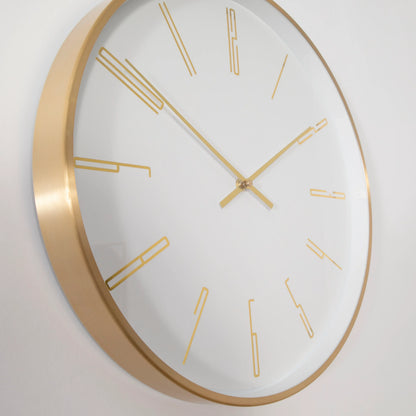 Gold-Frame Round Analog Wall Clock, 16-Inch - product image 2