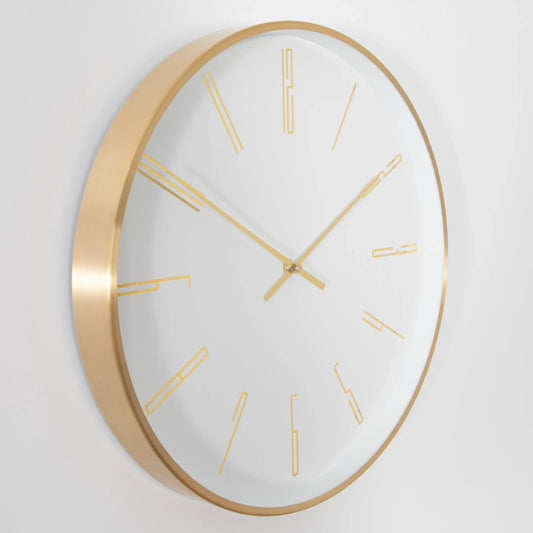 Gold-Frame Round Analog Wall Clock, 16-Inch - product image 1